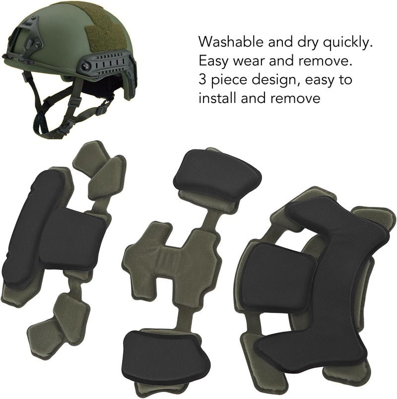 Sunicon Combat Helmet Padding Kit, Tactical Helmet Padding Kit, Tactical Helmet Dial Suspension System Chin Strap with Bolts and Screws for Scooters, Skateboards(Army Green Sponge) - Image 4